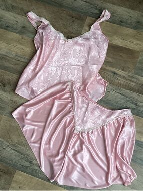 Colesce Collection Pink Satin Two-Piece Sleep Set